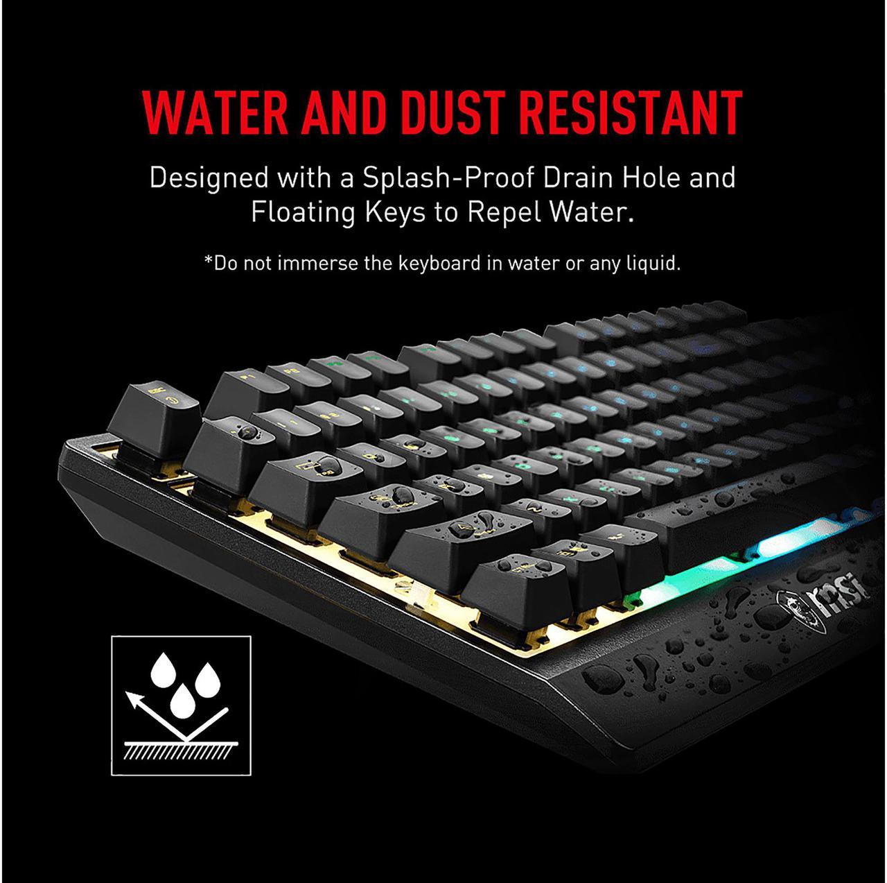 Keyboard and Mouse 6-Zone RGB Gaming Keyboard & GM11 Gaming Mouse, Water Repellent & Splash-Proof, 5000 DPI