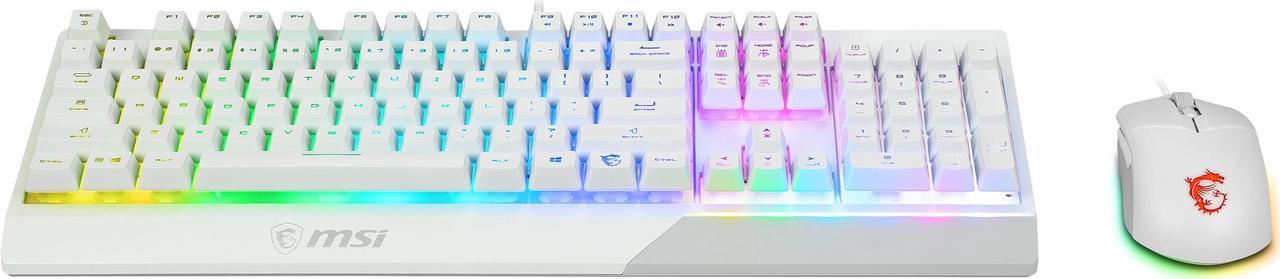 Keyboard and Mouse 6-Zone RGB Gaming Keyboard & GM11 Gaming Mouse, Water Repellent & Splash-Proof, 5000 DPI