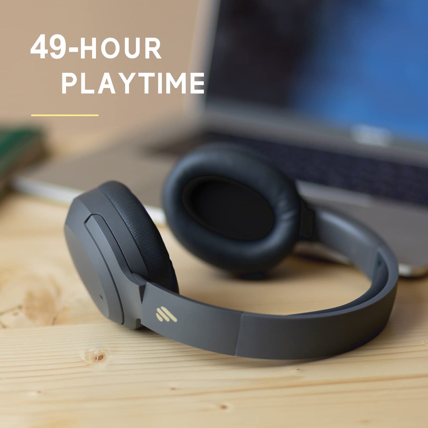 Edifier W820NB Hybrid Active Noise Cancelling Headphones - Hi-Res Audio - 49H Playtime - Wireless Over Ear Bluetooth Headphones for Phone-Call - Grey