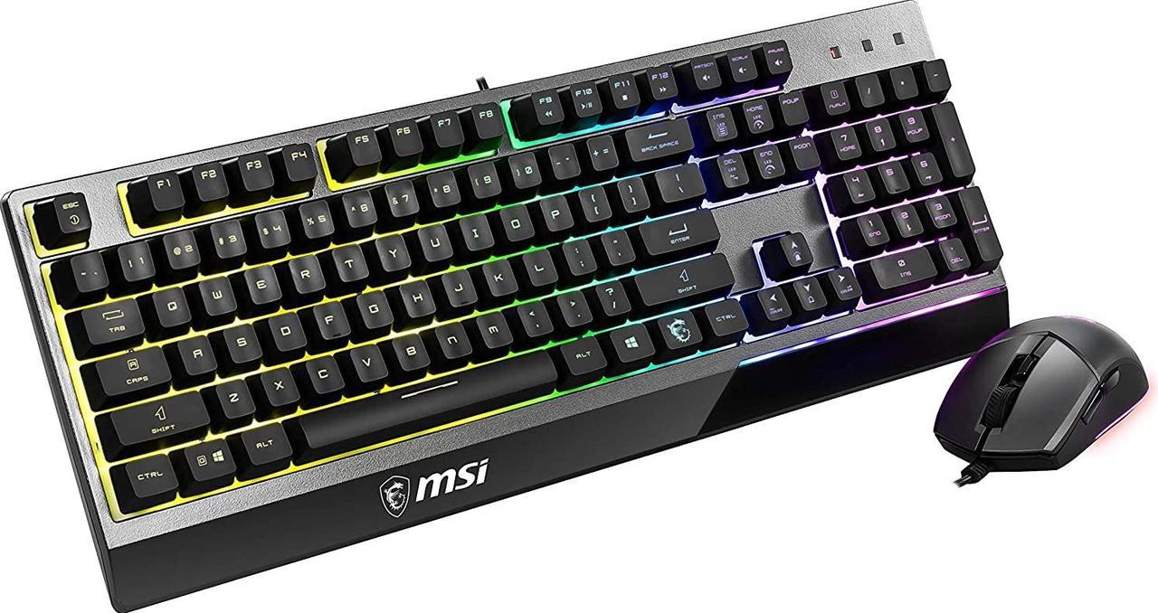 Keyboard and Mouse 6-Zone RGB Gaming Keyboard & GM11 Gaming Mouse, Water Repellent & Splash-Proof, 5000 DPI