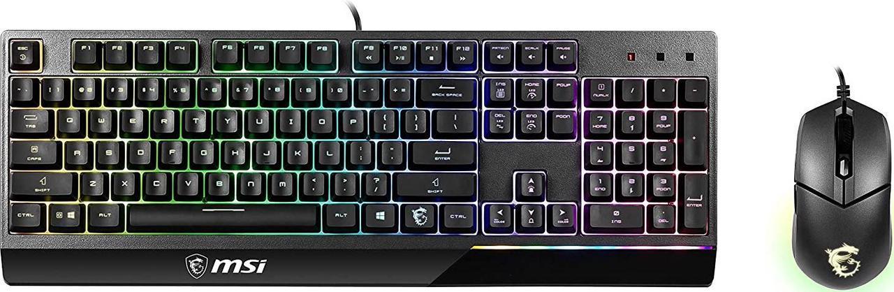 Keyboard and Mouse 6-Zone RGB Gaming Keyboard & GM11 Gaming Mouse, Water Repellent & Splash-Proof, 5000 DPI