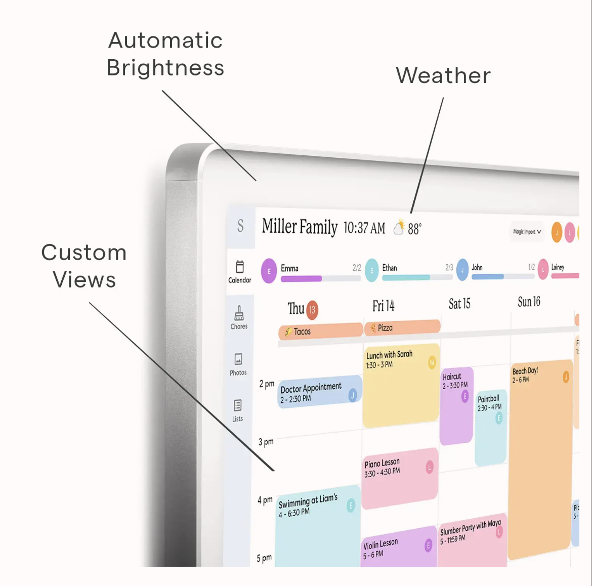 Skylight - Calendar Max: 27 inch Touchscreen Smart Calendar and Family Organizer - Aluminum