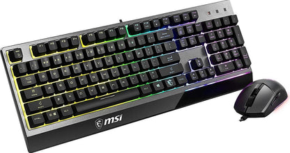 Keyboard and Mouse 6-Zone RGB Gaming Keyboard & GM11 Gaming Mouse, Water Repellent & Splash-Proof, 5000 DPI