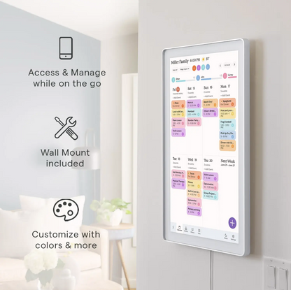 ** Backordered** Skylight - Calendar Max: 27 inch Touchscreen Smart Calendar and Family Organizer - Aluminum